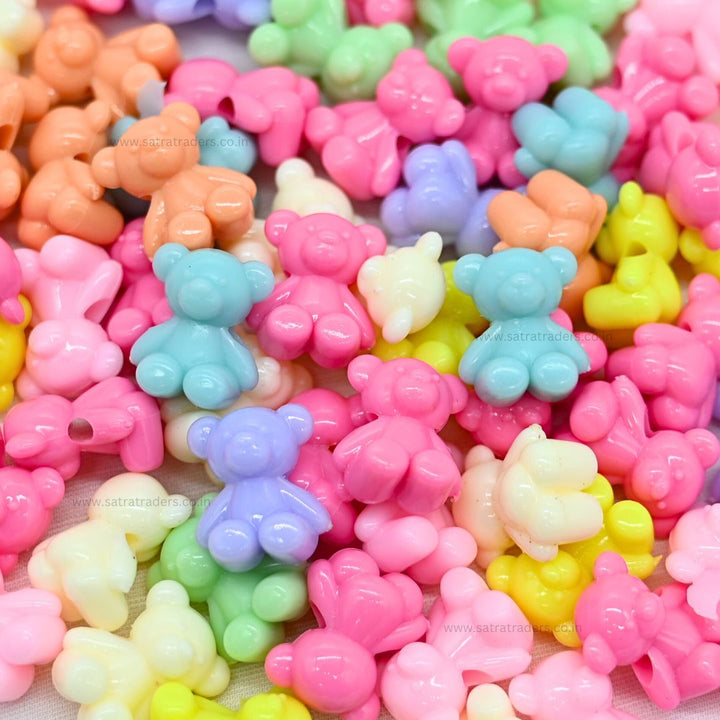 Assorted Teddy Bear Plastic Beads | Size: 18mm | PB30