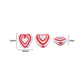 Assorted Striped Heart Beads | Size : 11mm | PB227