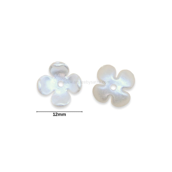 1 Hole Flower  Pearlized Beads | Size : 12mm