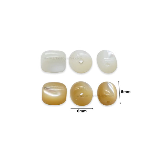 MOP Beads | Qty : 1 line-approx 66pcs | Size : 6mm | PB246