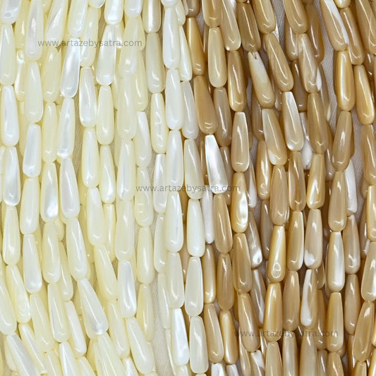 MOP Teardrop Beads | Qty : 1 line-approx 25pcs | Size : 5*16mm | PB247