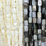 MOP Rectangle Beads | Qty : 1 line-approx 32pcs | Size : 8*12mm | PB248