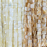 MOP Square Beads | Qty : 1 line-approx 38pcs | Size : 10mm | PB249