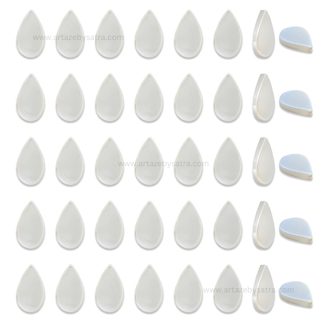 White MOP Drop Beads | Size : 15mm | Qty : 1 line- approx 21 beads | GB73