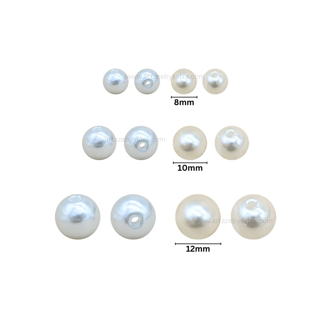 High Quality Round Pearl Beads | Size : 12mm | Qty : 50pcs | PPB94