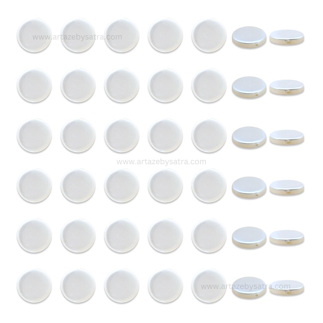 White MOP Circle Beads | Size : 11mm | Qty : 1 line- approx 34 beads | GB70