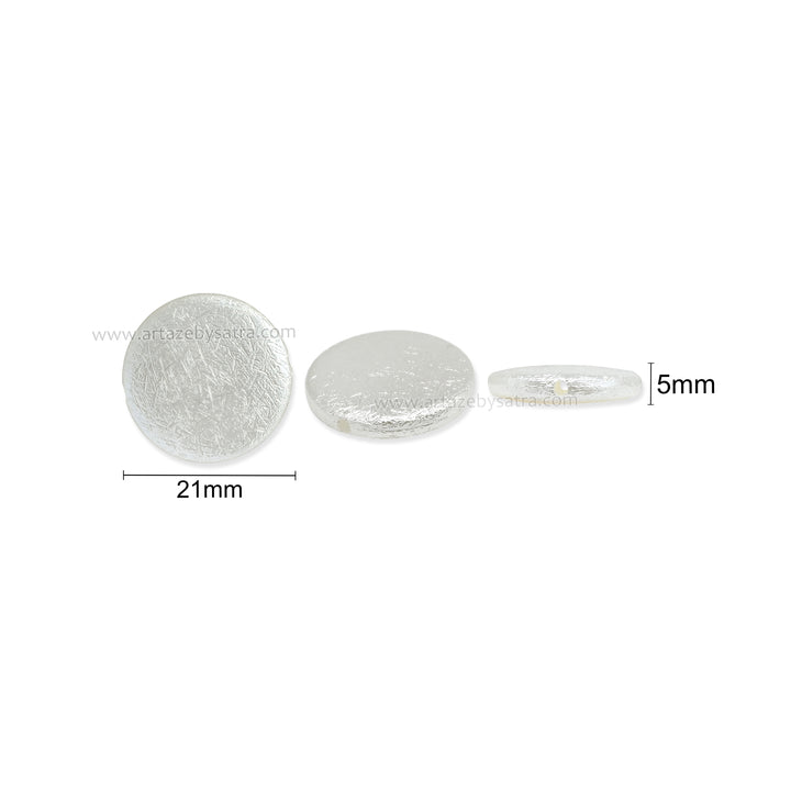 Crushed Round Pearl Finish Flatback Beads | Size : 21mm | PB307