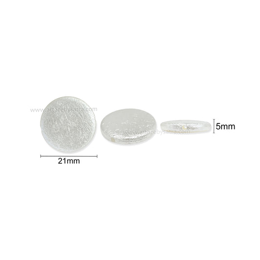 Crushed Round Pearl Finish Flatback Beads | Size : 21mm | PPB121