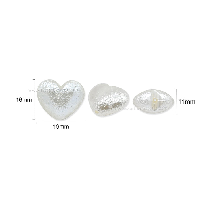 Crushed Mini Heart Pearl Finish Beads | Size : 16mm | PB308