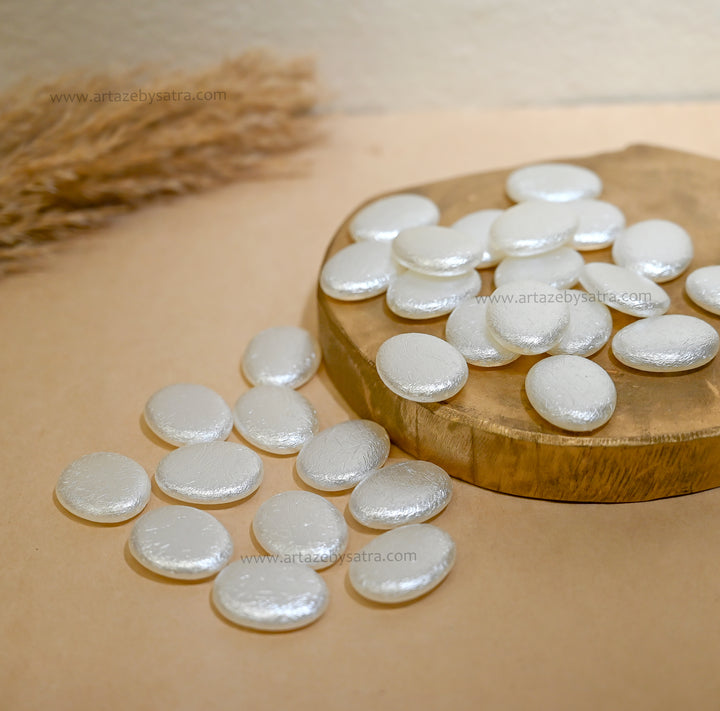 Crushed Round Pearl Finish Beads | Size : 23mm | PB309