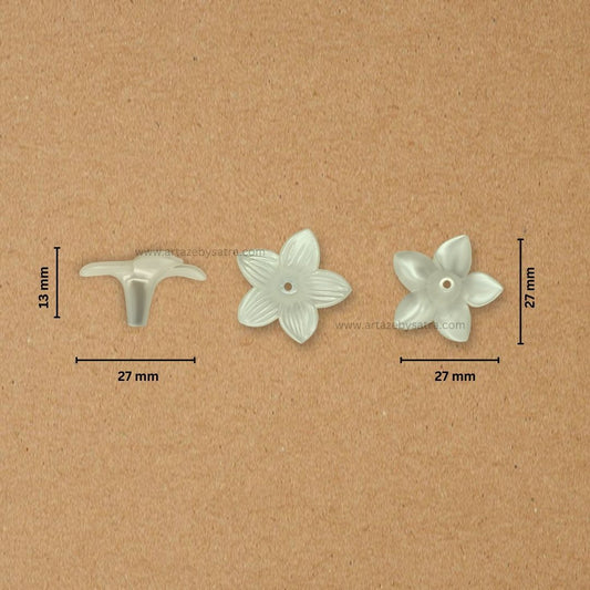 1 Hole Plastic Pearl Open Flower Beads | Size : 27mm | Qty : 500g | PPB39