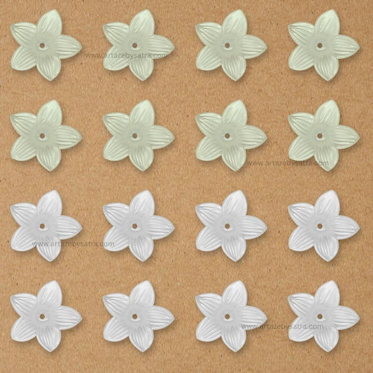 1 Hole Plastic Pearl Open Flower Beads | Size : 27mm | Qty : 500g | PPB39