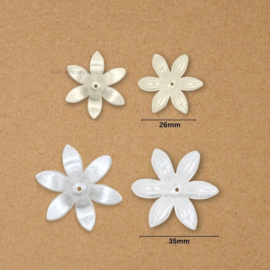 1 Hole Star Flower Pearl Plastic Beads | Qty : 500g | PPB42