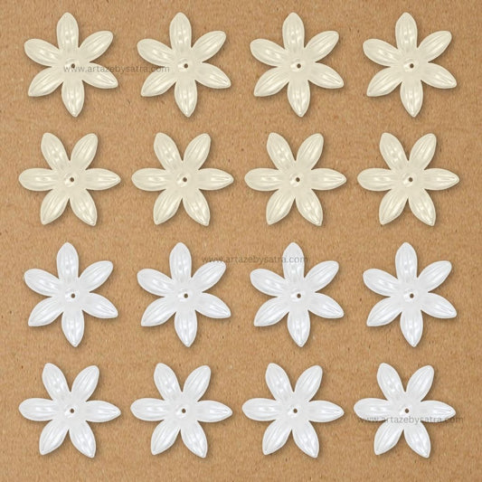 1 Hole Star Flower Pearl Plastic Beads | Qty : 500g | PPB42