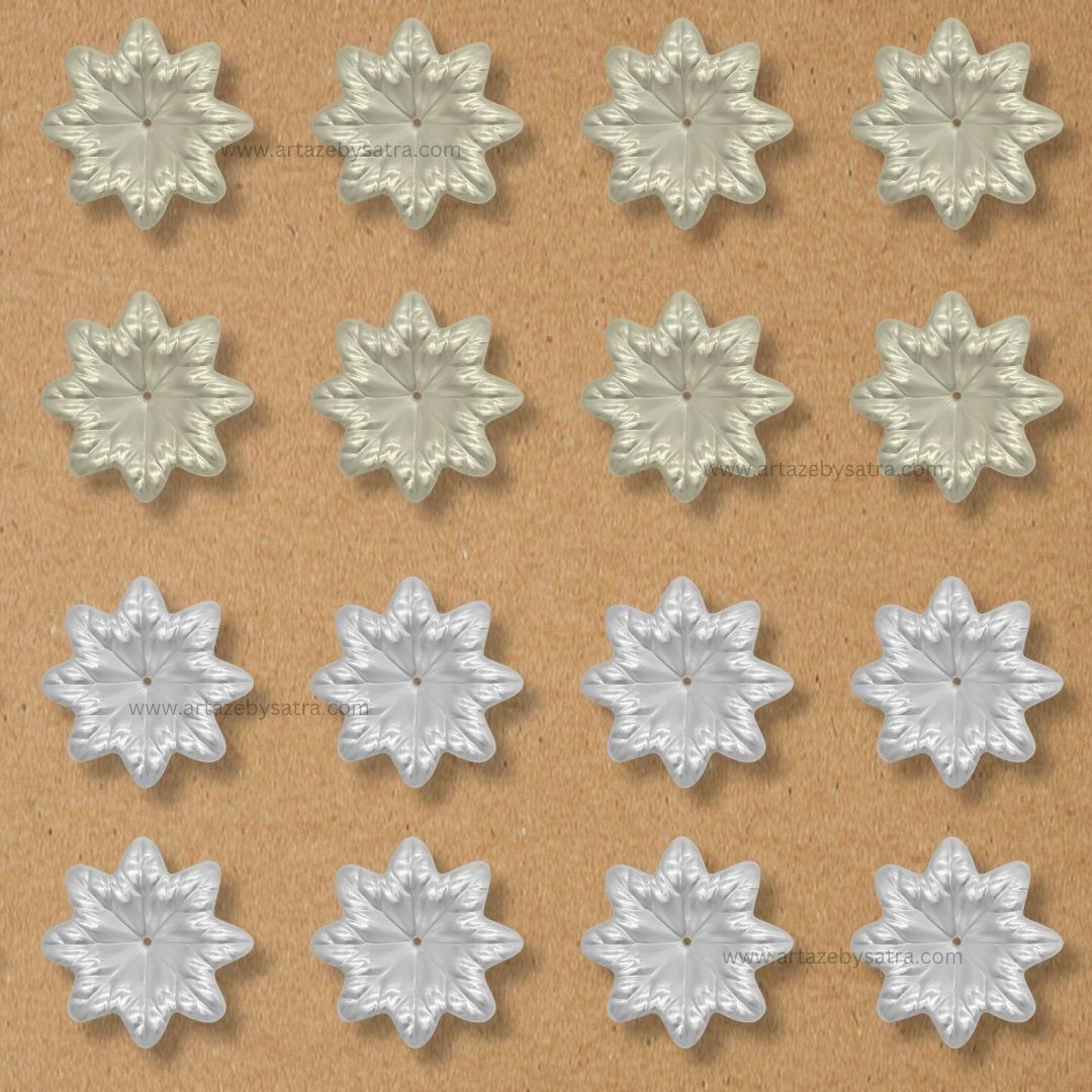 1 Hole Plastic Pearl Flower | Size : 36mm | Qty : 500g | PPB37