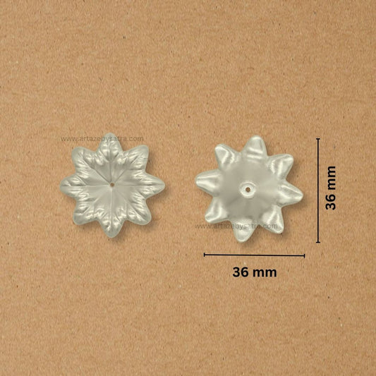 1 Hole Plastic Pearl Flower | Size : 36mm | Qty : 500g | PPB37
