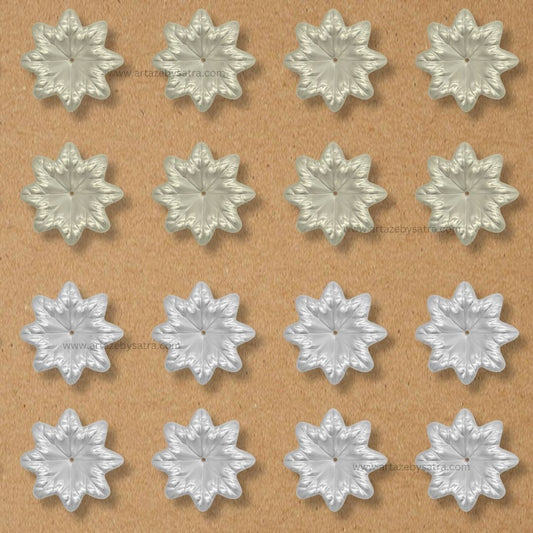 1 Hole Plastic Pearl Flower | Size : 36mm | Qty : 500g | PPB37