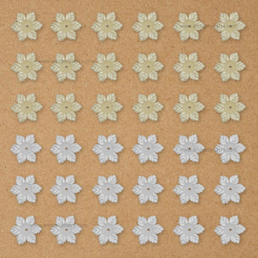 1 Hole Cream Plastic Pearl Flower | Size : 19mm | PPB46