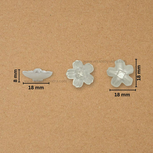 No Hole Plastic Pearl Flower | Size : 19mm | Qty : 500g | PPB45