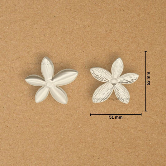 No Hole Textured Pearl Five-Petal Flower Beads | Size : 52mm | Qty : 500g | PPB38