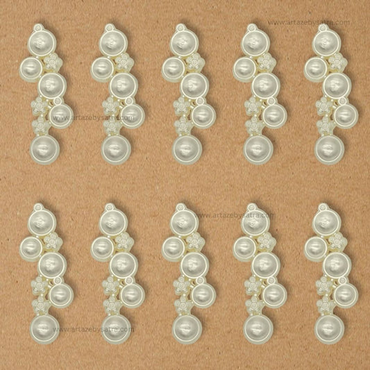 No Hole Ornate Pearl Plastic Beads | Size : 72mm | PPB62
