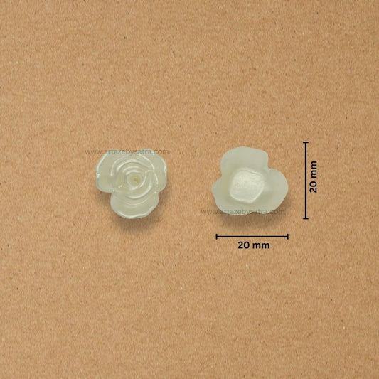 No Hole Rose Plastic Pearl Flower Beads | Size : 20mm | Qty : 500g | PPB47