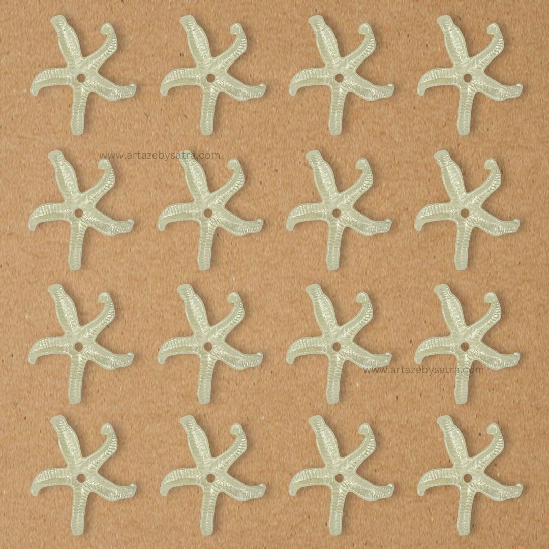 Cream Starfish Plastic Pearl Flower | Size : 40mm | Qty : 500g | PPB40