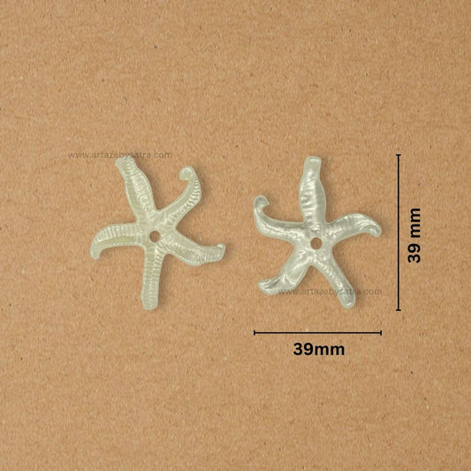 Cream Starfish Plastic Pearl Flower | Size : 40mm | Qty : 500g | PPB40