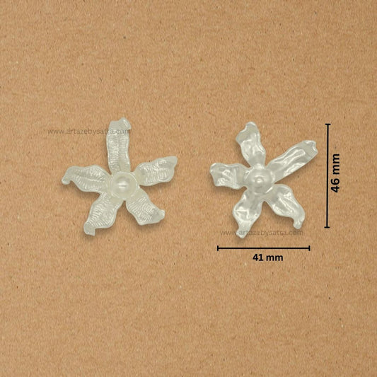 No Hole Cream Starfish Plastic Pearl Flower | Size : 45mm | PPB43