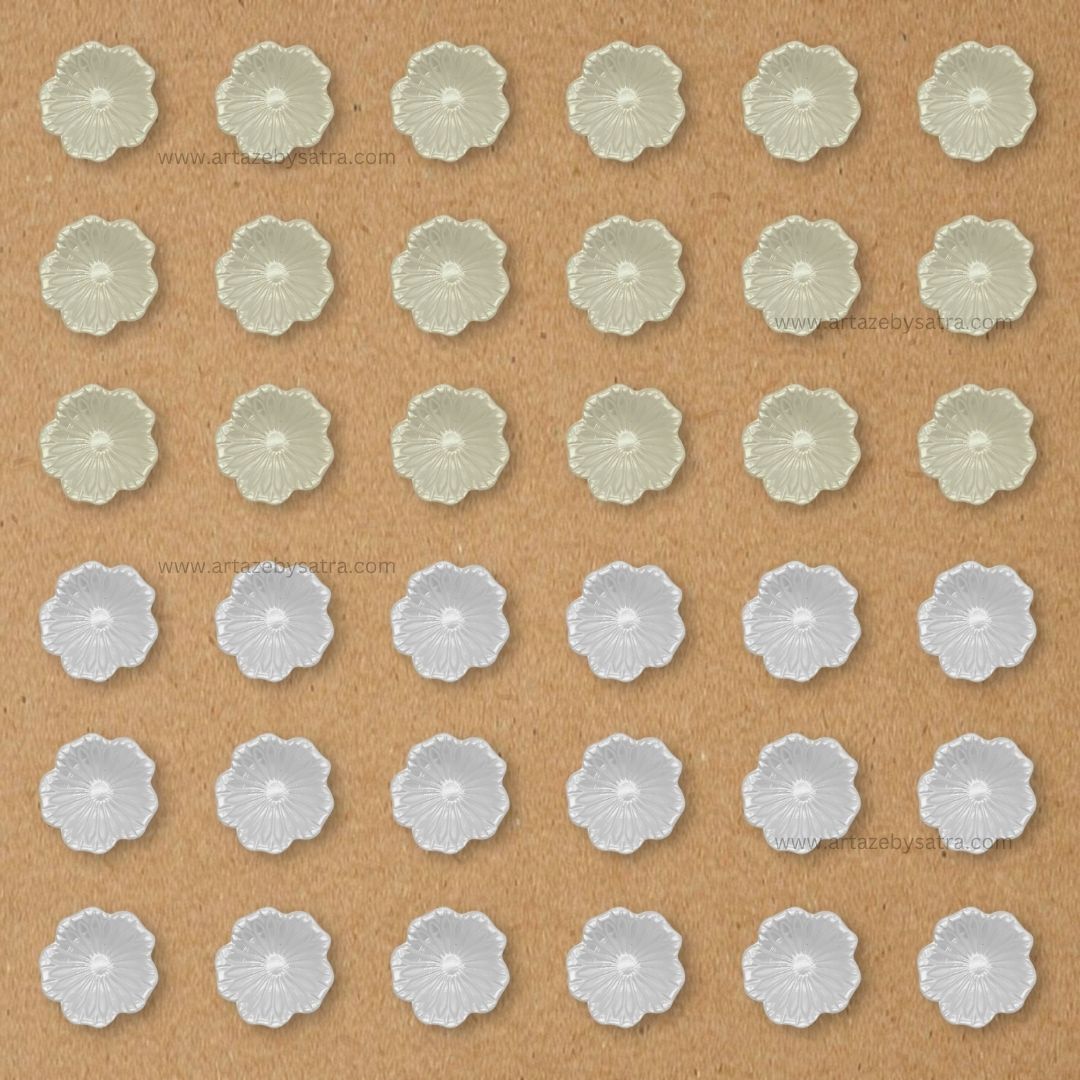 No Hole Plastic Pearl Flower | Size : 15mm | Qty : 500g | PPB49