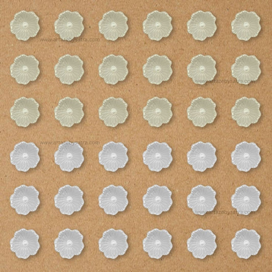 No Hole Plastic Pearl Flower | Size : 15mm | Qty : 500g | PPB49