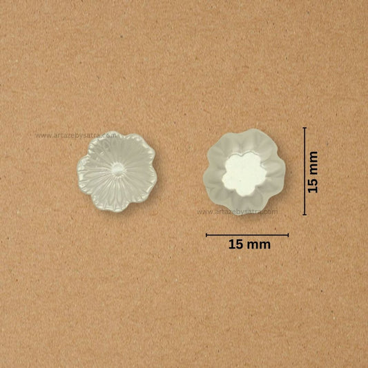No Hole Plastic Pearl Flower | Size : 15mm | Qty : 500g | PPB49
