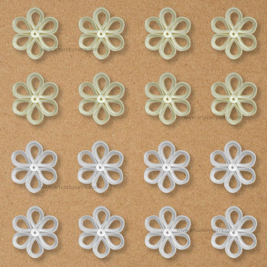 1 Hole Plastic Pearl Flower | Size : 54mm | Qty : 500g | PPB30