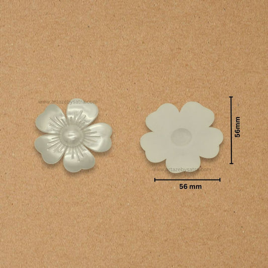 No Hole Plastic Pearl Flower Beads | Size : 56mm | Qty : 500g | PPB33