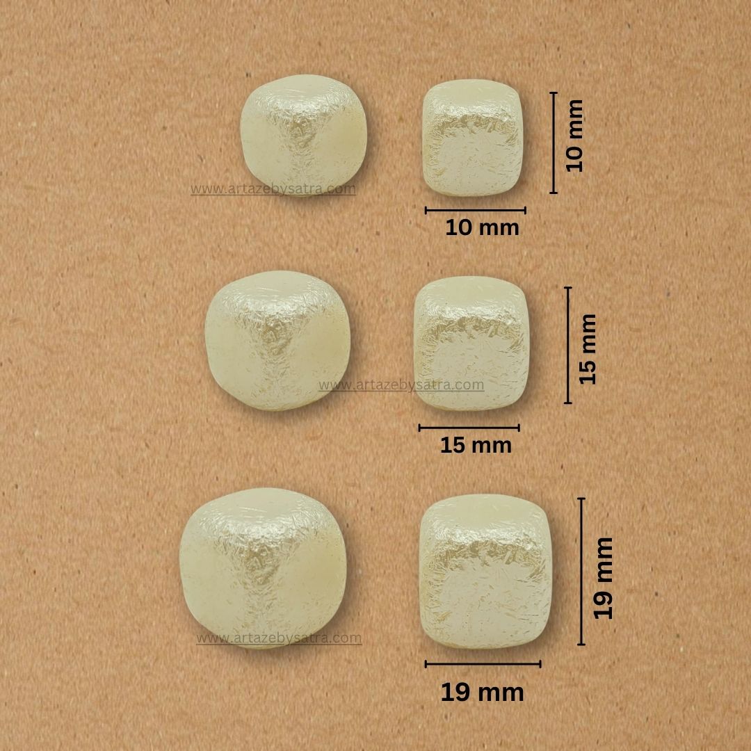 No Hole Crush Plastic Pearl Square Cube Beads | Qty : 500g | PPB26