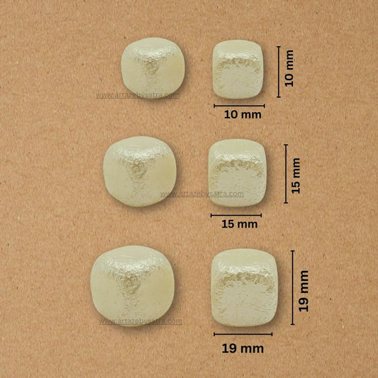 No Hole Crush Plastic Pearl Square Cube Beads | Qty : 500g | PPB26