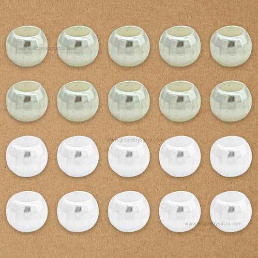 Round Plastic Pearl Large Hole Beads | Size : 14mm | Qty : 500g | PPB25