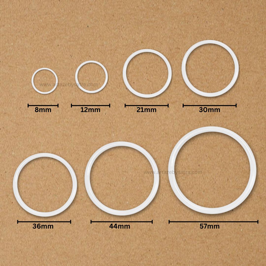 Round Plastic Pearl Hoop Rings | Qty : 500g | PPB124