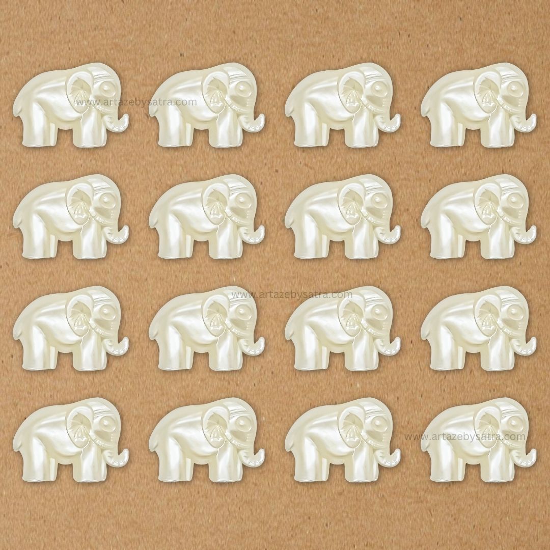 Plastic Pearl Elephant Shaped Beads | Size : 17mm | PPB28
