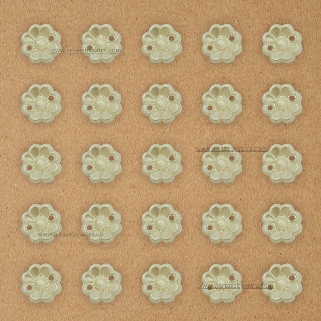 2 Hole Mini Pearl Flower Beads | Size : 9mm | PPB55