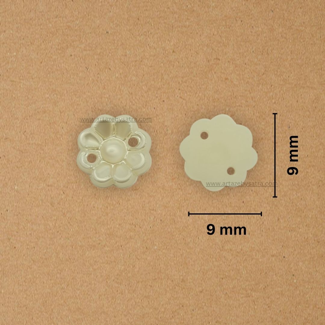 2 Hole Mini Pearl Flower Beads | Size : 9mm | PPB55