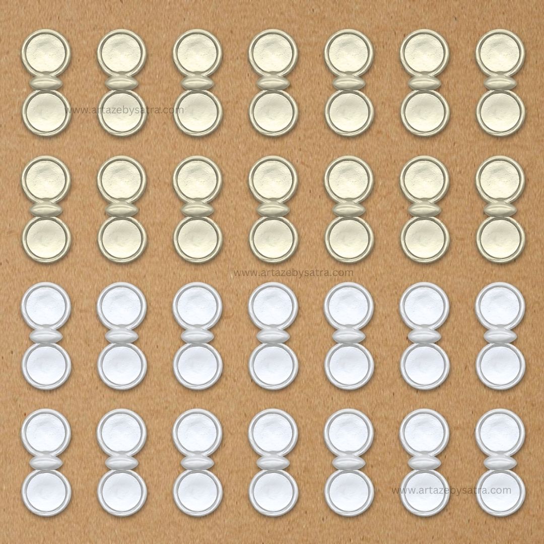 2 Hole Round Plastic Pearl Connector Beads | Size : 19mm | Qty : 500g | PPB24