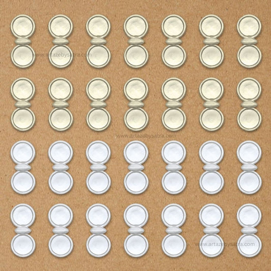 2 Hole Round Plastic Pearl Connector Beads | Size : 19mm | Qty : 500g | PPB24