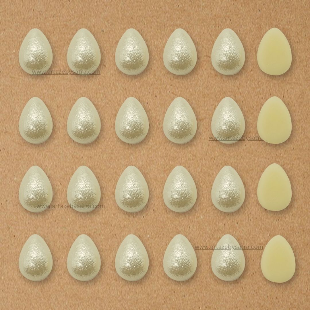 Cream Textured Teardrop Pearl Pearl Beads | Qty : 500g | PPB57