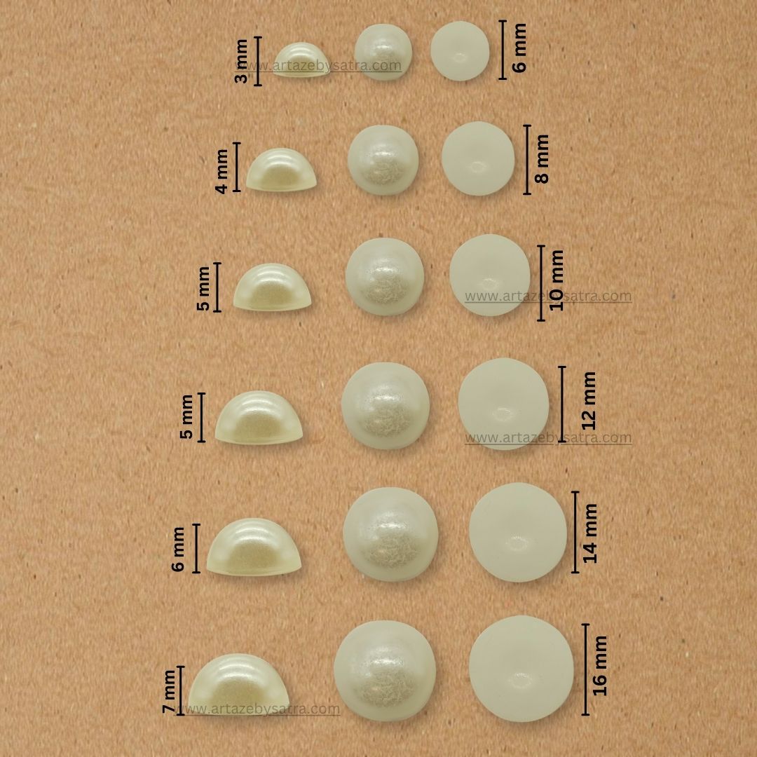 Round Shape Half Pearl Beads | Qty : 500g | PPB53