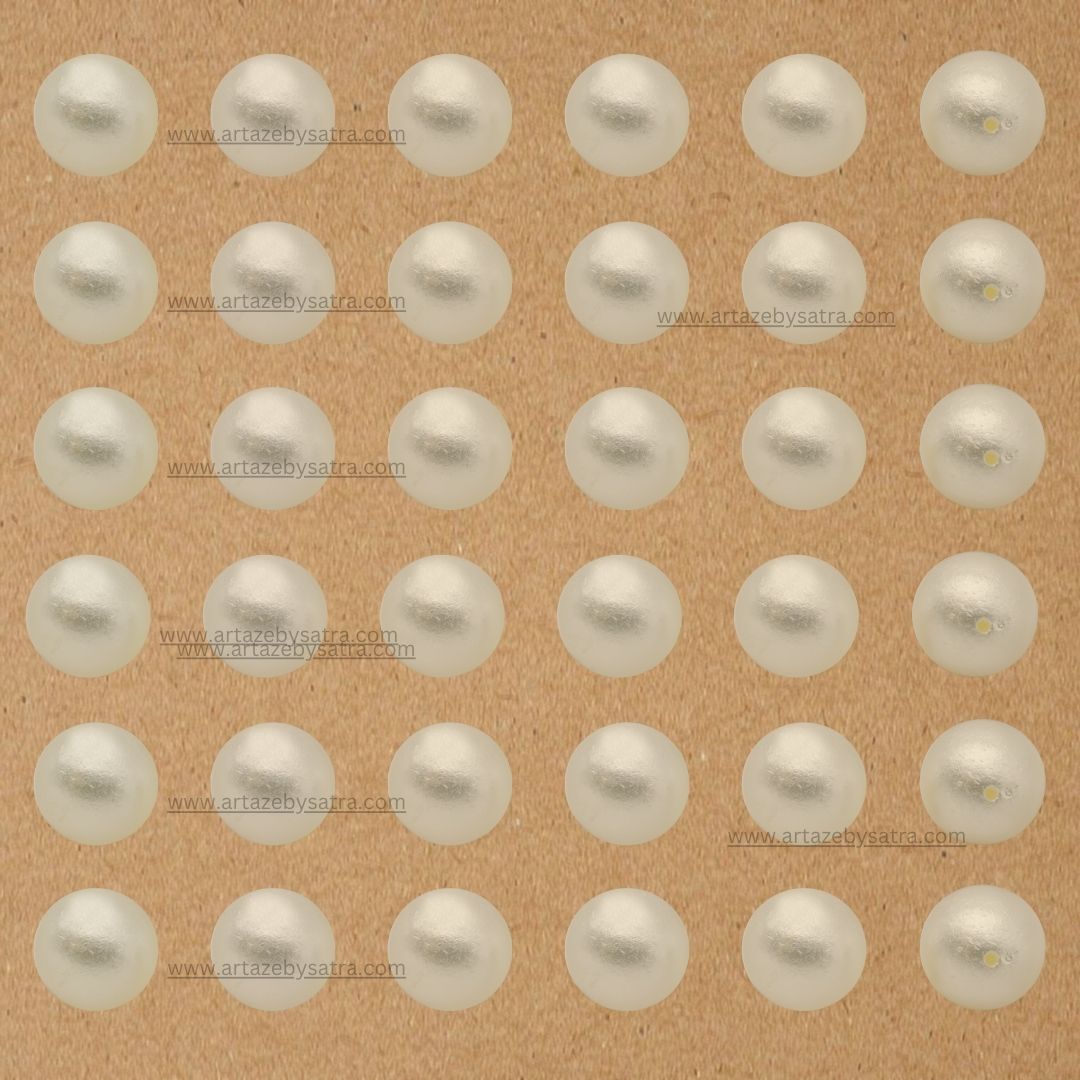 2 Hole Crush Shiny Finish Cream Round Plastic Pearl Beads | Qty : 500g | PPB03