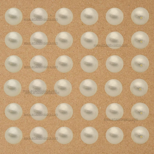 2 Hole Crush Shiny Finish Cream Round Plastic Pearl Beads | Qty : 500g | PPB03