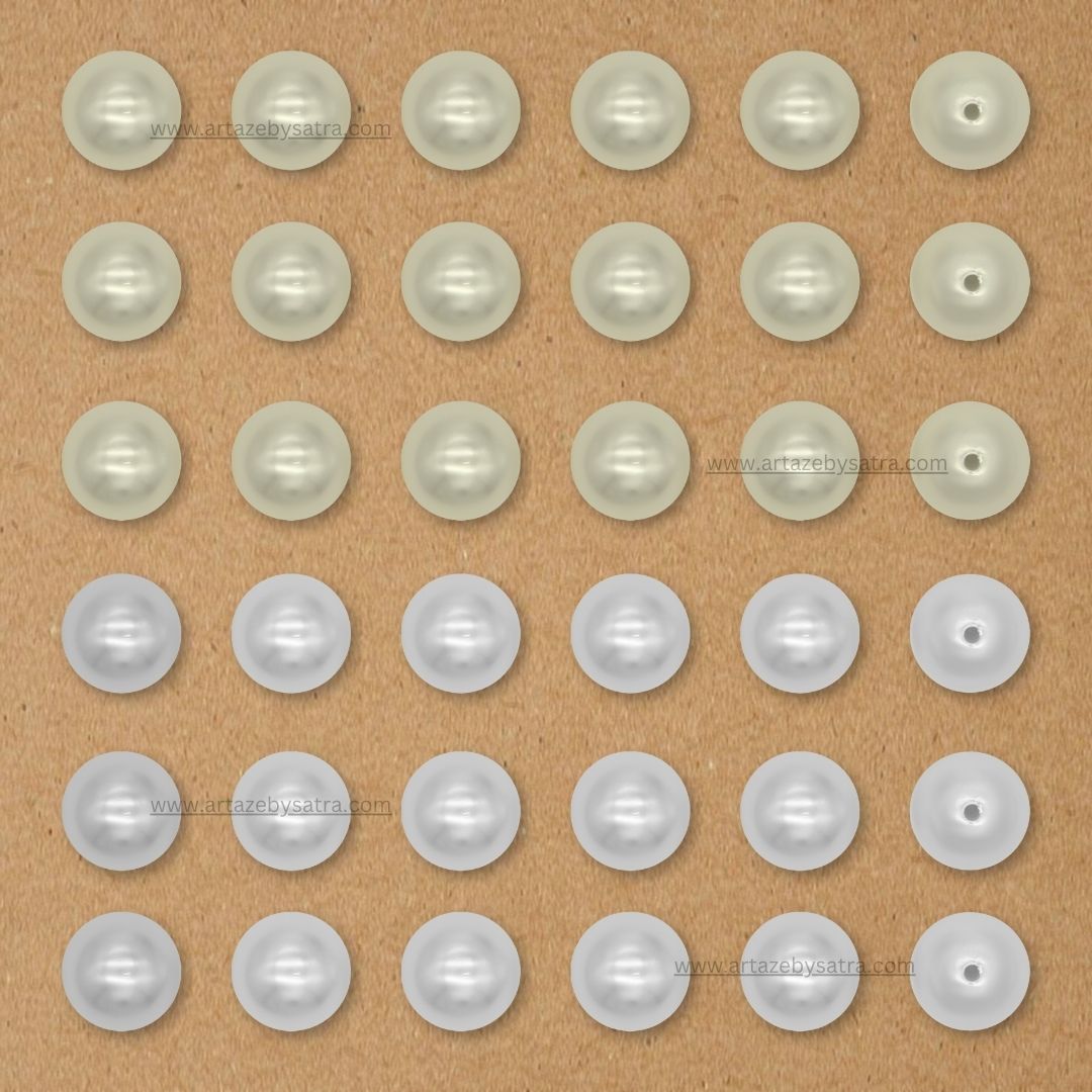 1 Hole Double Coating Round Plastic Pearl Beads | Qty : 500g | PPB66