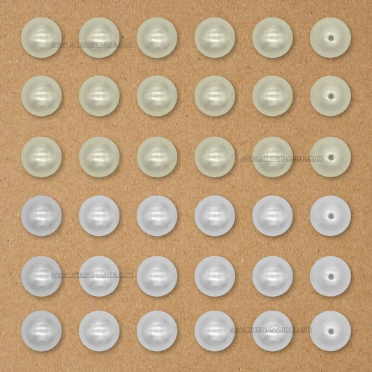 2 Hole Double Coating Round Plastic Pearl Beads | Qty : 500g | PPB51