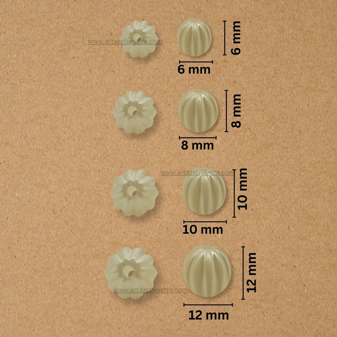 2 Hole Pumpkin Plastic Pearl Beads | Qty : 500g | PPB04